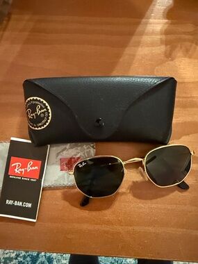 Ray Ban hexagon gold frame sunglasses